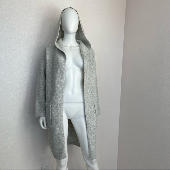 Love token XS LONG HOODED CARDIGAN light gray duster cardigan new with tags - Picture 7 of 16